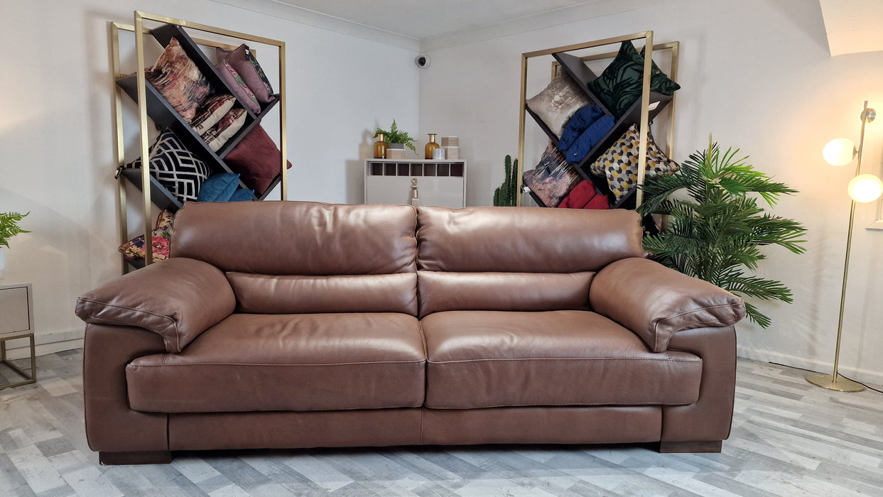 Santino 3 Seater - Leather Sofa - Apollo Marrone