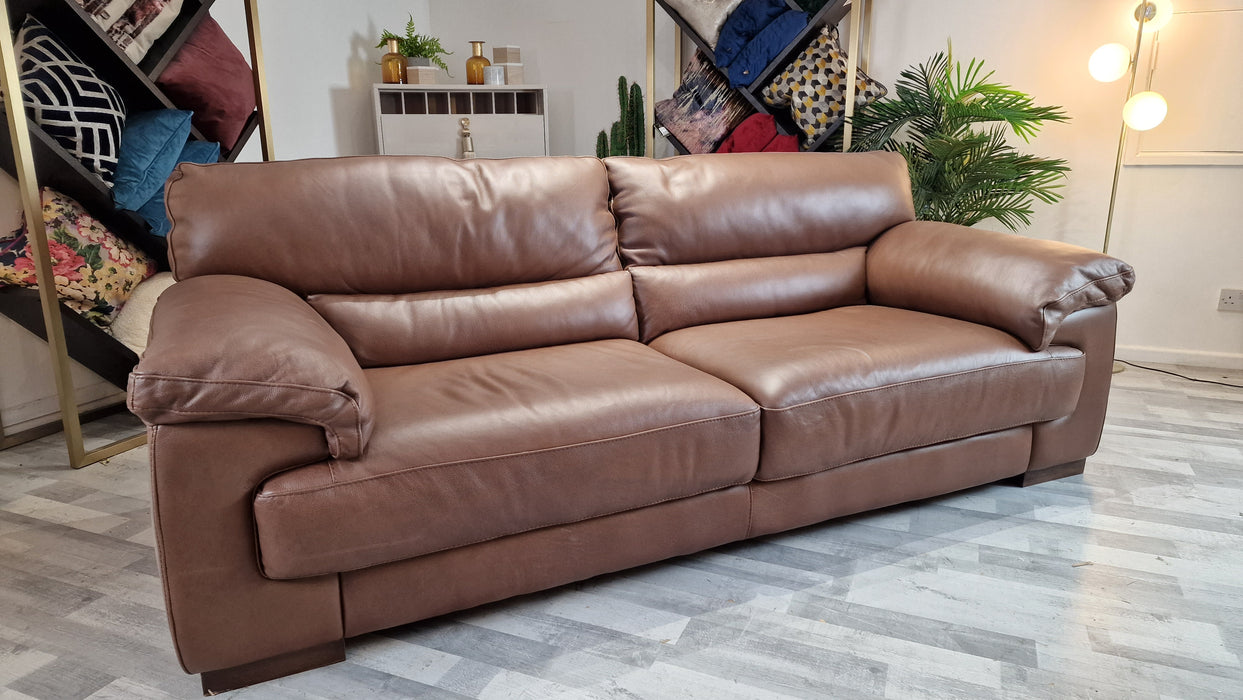 Santino 3 Seater - Leather Sofa - Apollo Marrone