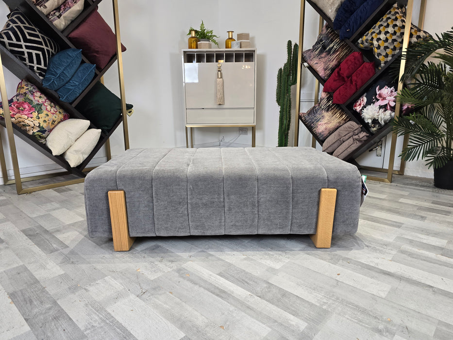 Brantwood Footstool Fabric-Everest Oak Steel