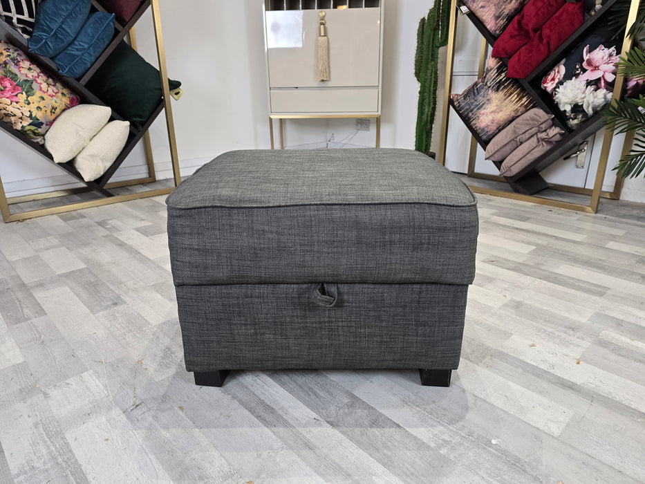 Ashford Storage Footstool - Fabric - Cherub Charcoal All Over