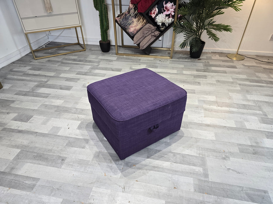 Hetty Storage Footstool - Fabric - Linoso Purple