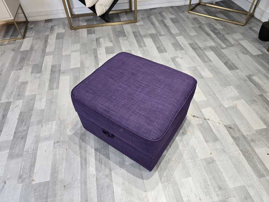 Hetty Storage Footstool - Fabric - Linoso Purple
