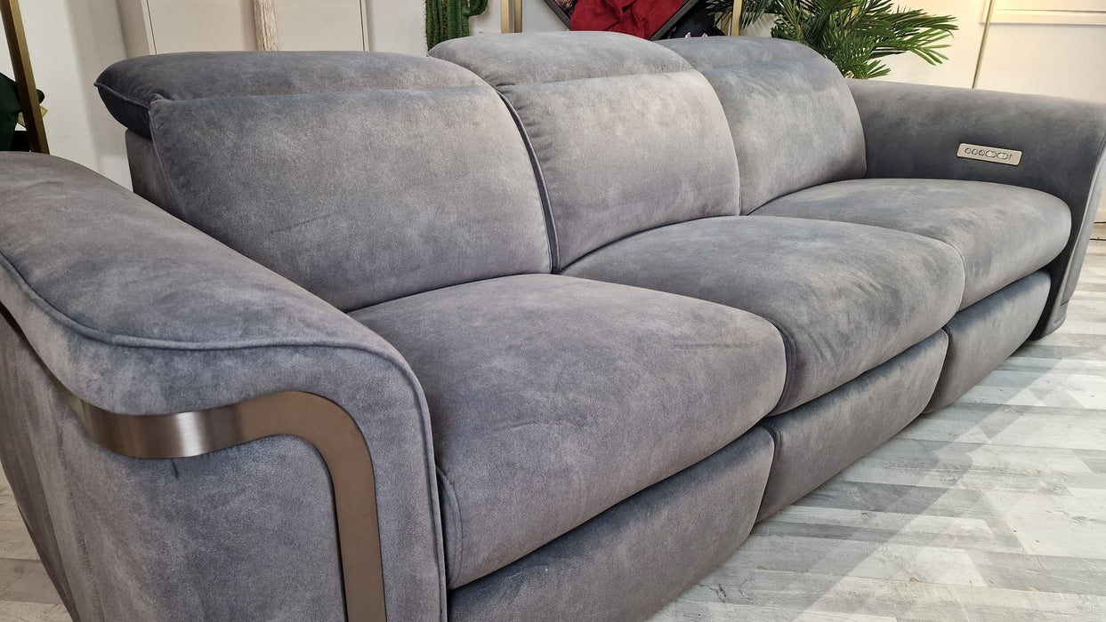 Plaza 3 Seater - Fabric Power Reclinining Sofa - Charcoal