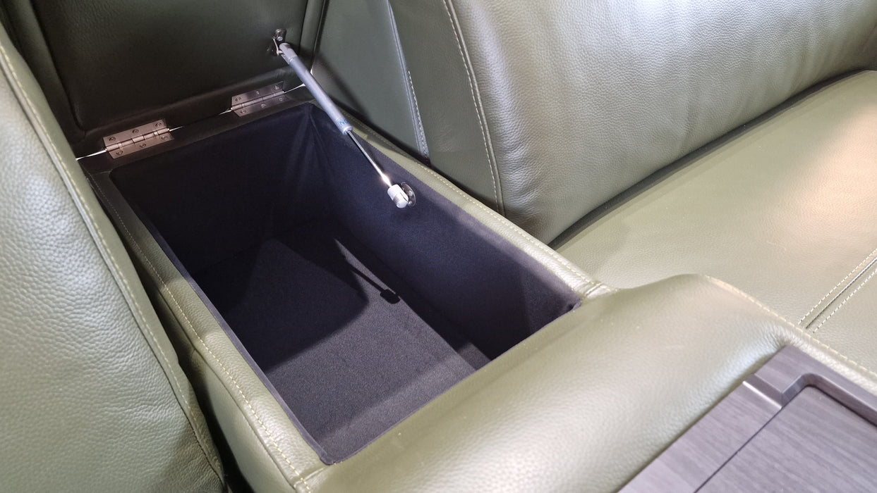 Kingsbridge 2.5 Seater + Console - Leather Sofa - Dark Olive