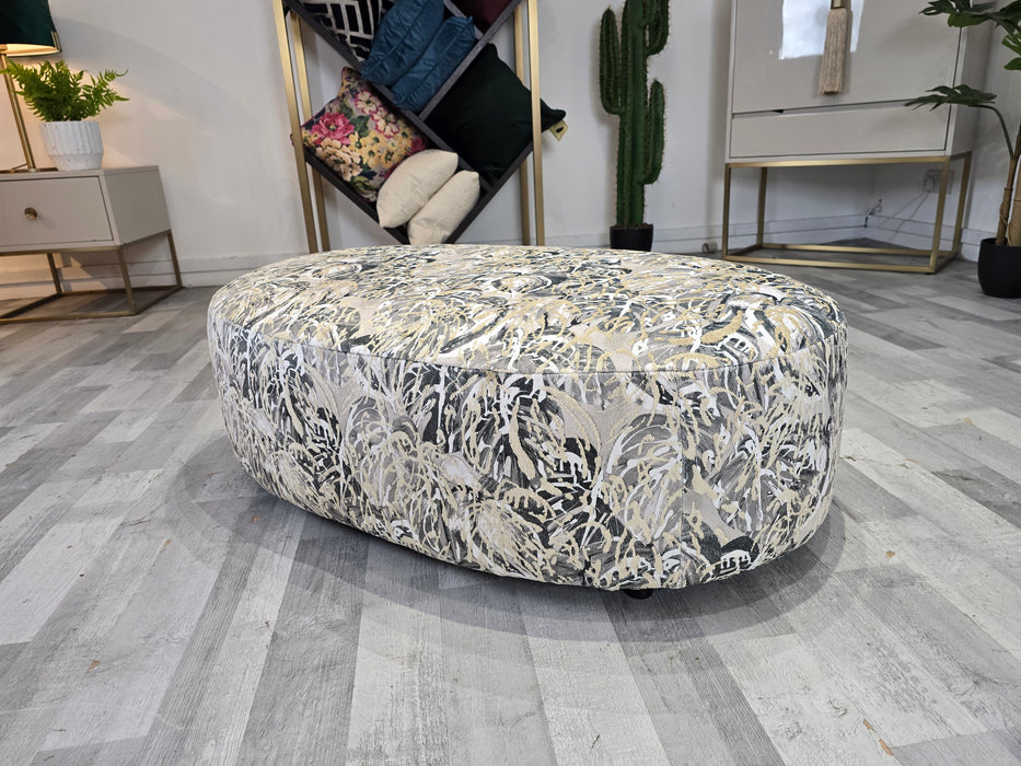 Piazza Footstool - Fabric -Rico Grey All Over (J27)