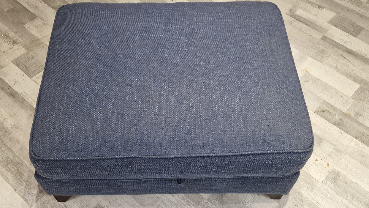 Bartelli Storage Footstool - Fabric - Poly Navy All Over