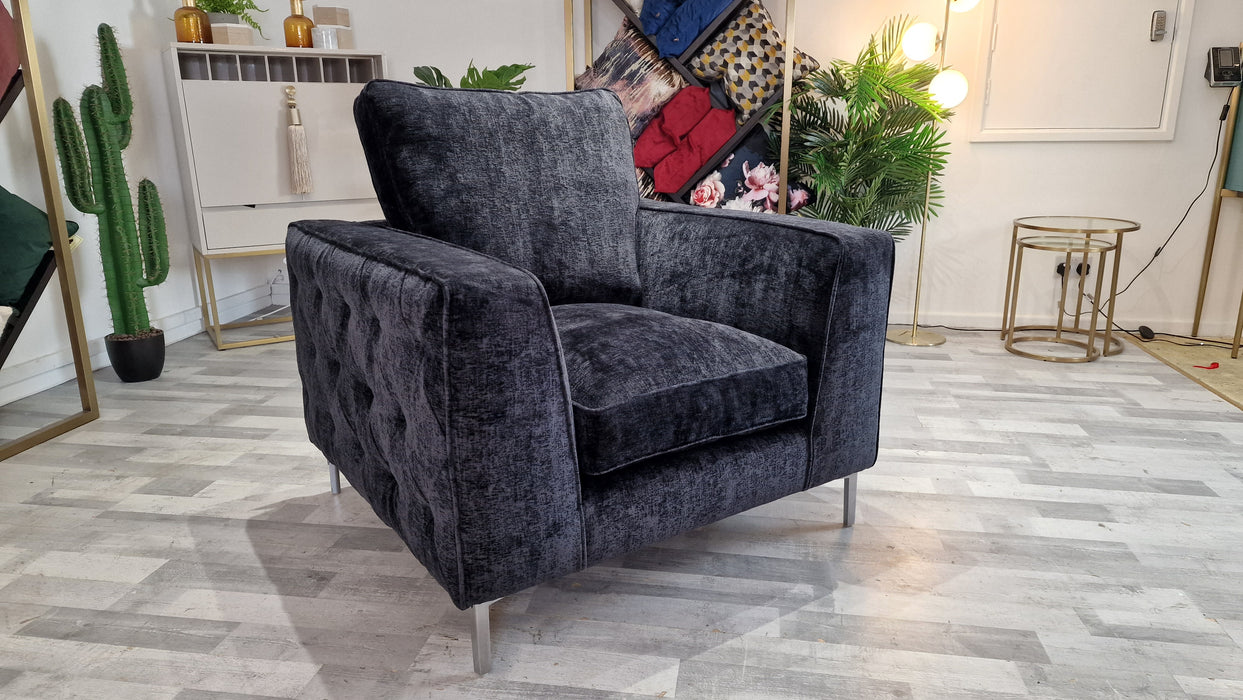 Rococo 1 Seat - Fabric Chair - Verbier Black Mix