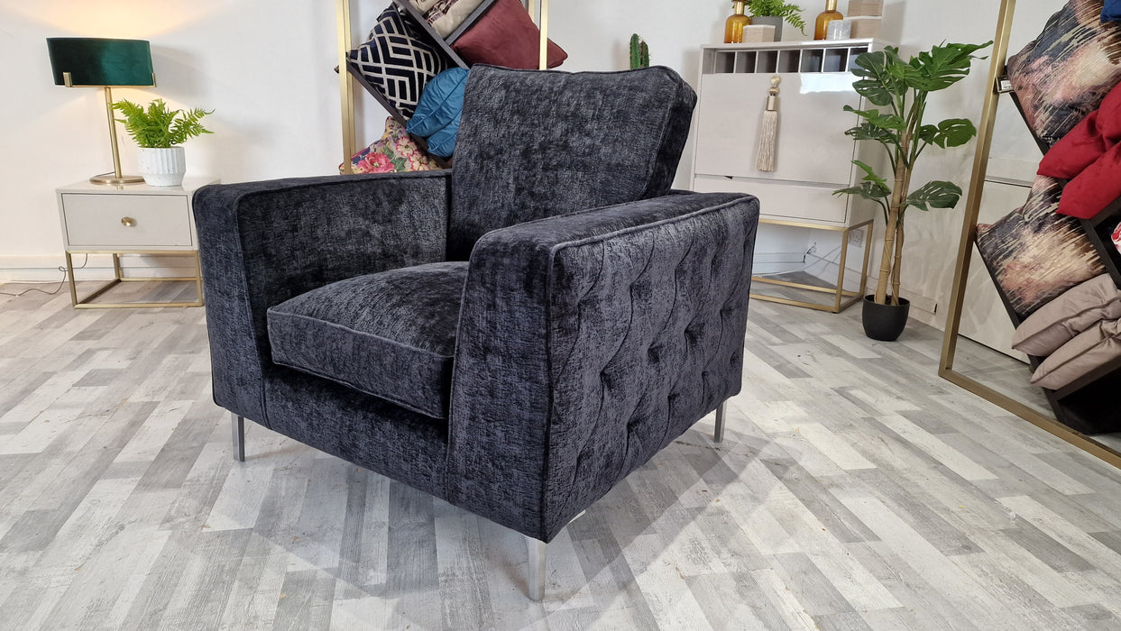 Rococo 1 Seat - Fabric Chair - Verbier Black Mix