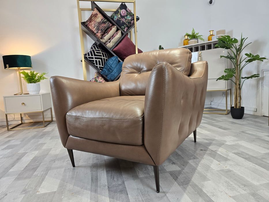 Cordelia 1 Seater - Leather Chair - Dakota Truffle