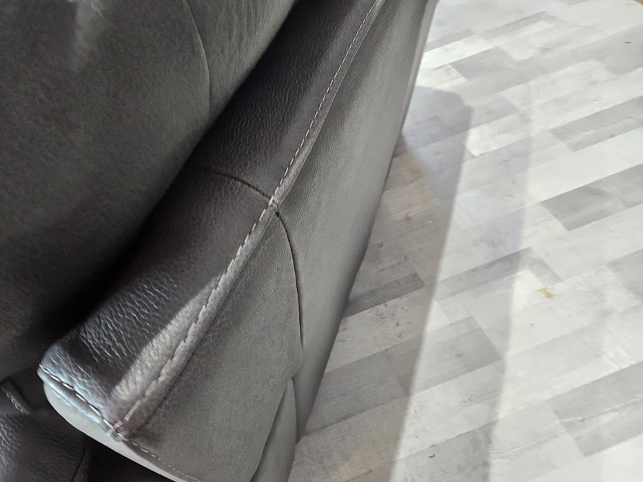 Santino 1 Seater - Leather Chair - Apollo Grey