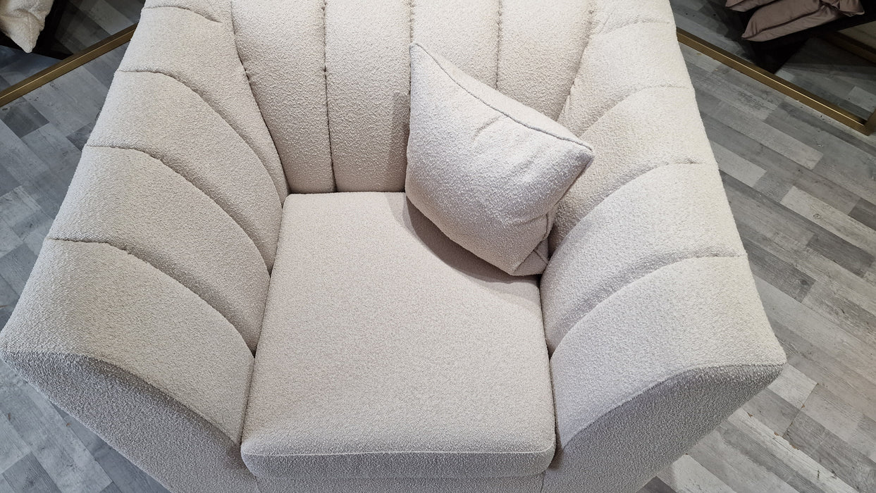Downtown 1 Seater - Fabric Swivel Chair - Linen All Over