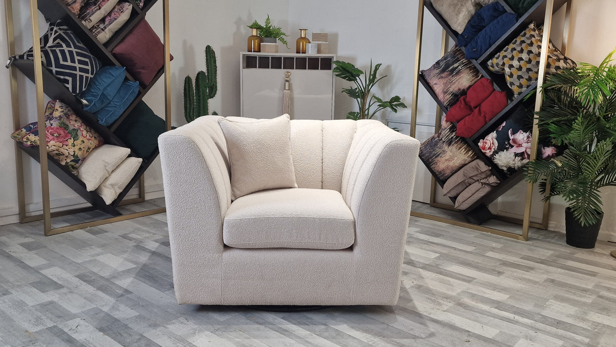Downtown 1 Seater - Fabric Swivel Chair - Linen All Over