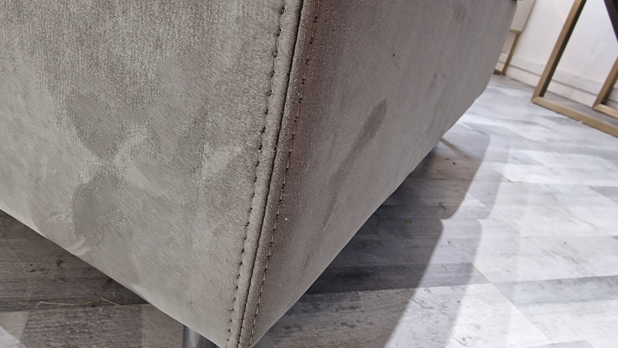 Illinois Designer Footstool - Lifestyle Textured Fabric Charcoal