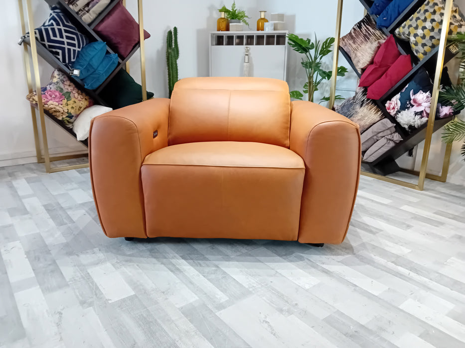 Bohemia 1.5 Seater - Leather Pow Rec Sofa - Tan