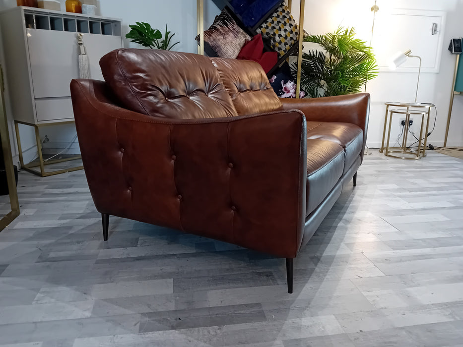 Cordelia 2 Seater - Leather Sofa - Alaska Whiskey