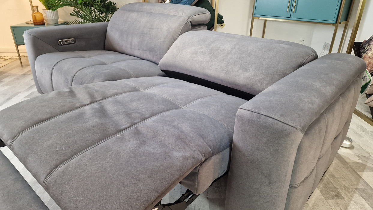 Marvella 2.5 Seat - Fabric Power Reclining Sofa - Lifestyle Flecked Fabric Charcoal