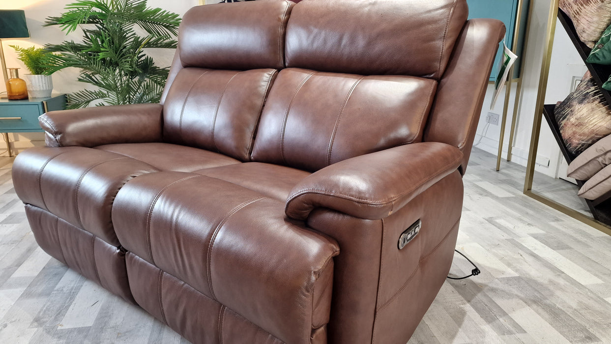 Gracy 2 Seater - Leather Power Reclining Sofa - Chocolate