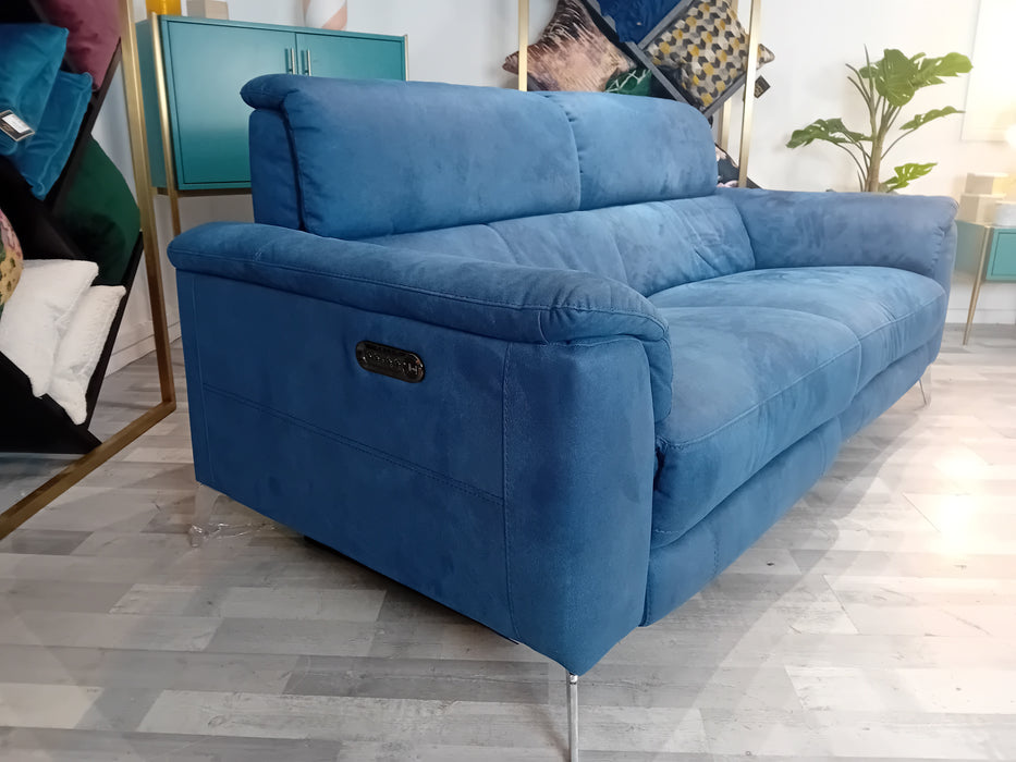 Illinois 3 Seater - Fabric Power Reclining Sofa - Aspen Blue