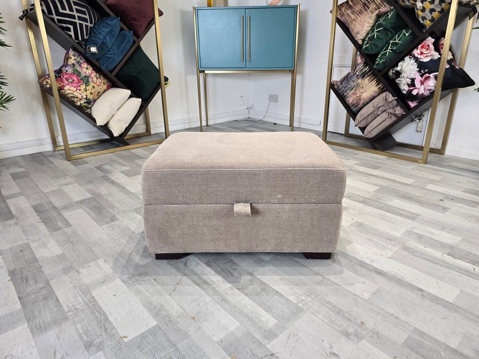 Downtown - Storage Fabric Footstool - Aston Wicker All Over