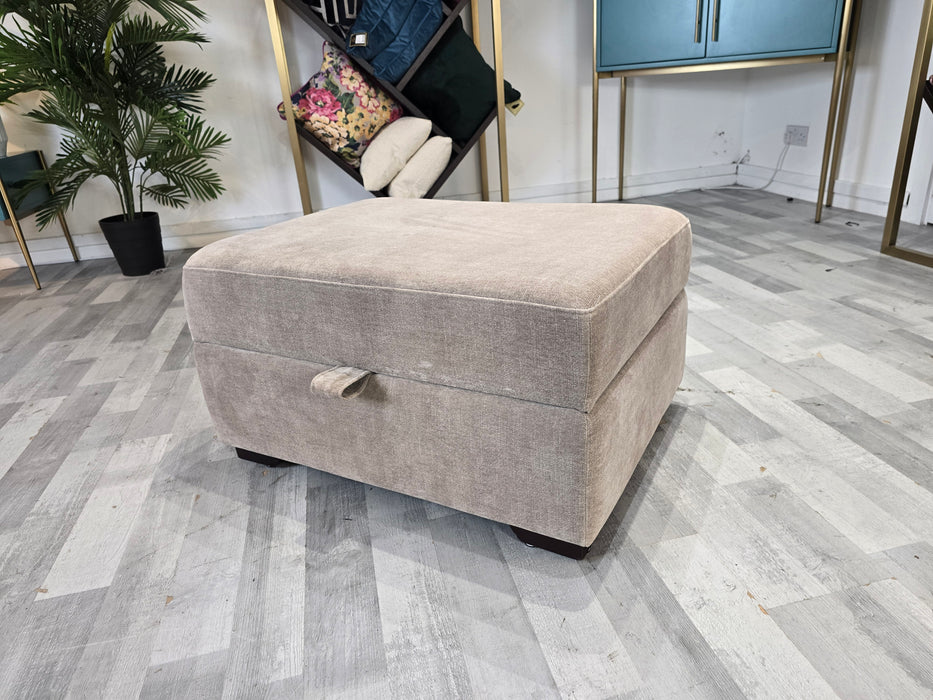 Downtown - Storage Fabric Footstool - Aston Wicker All Over