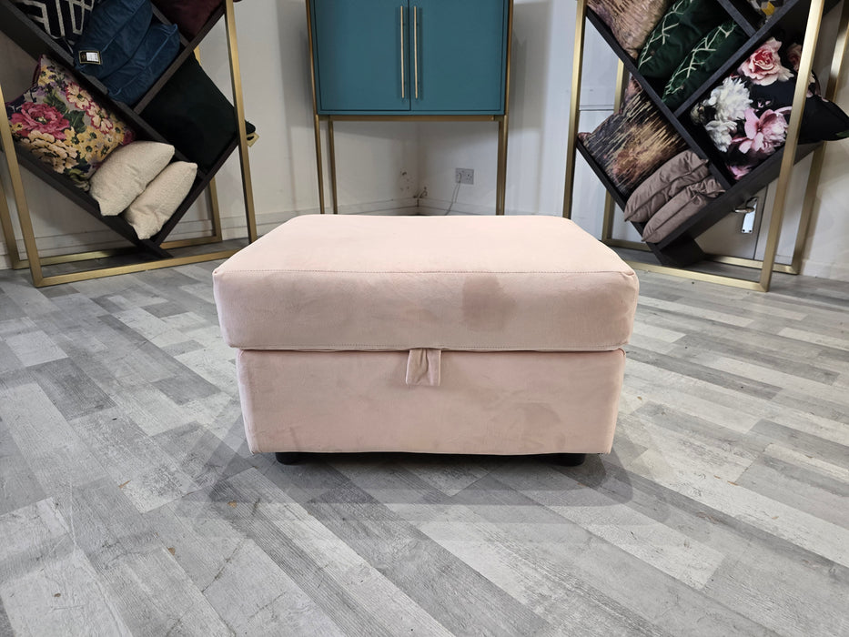 Islington Storage Footstool - Fabric - Sleek Pink All Over