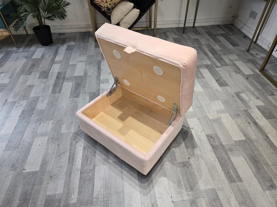 Islington Storage Footstool - Fabric - Sleek Pink All Over