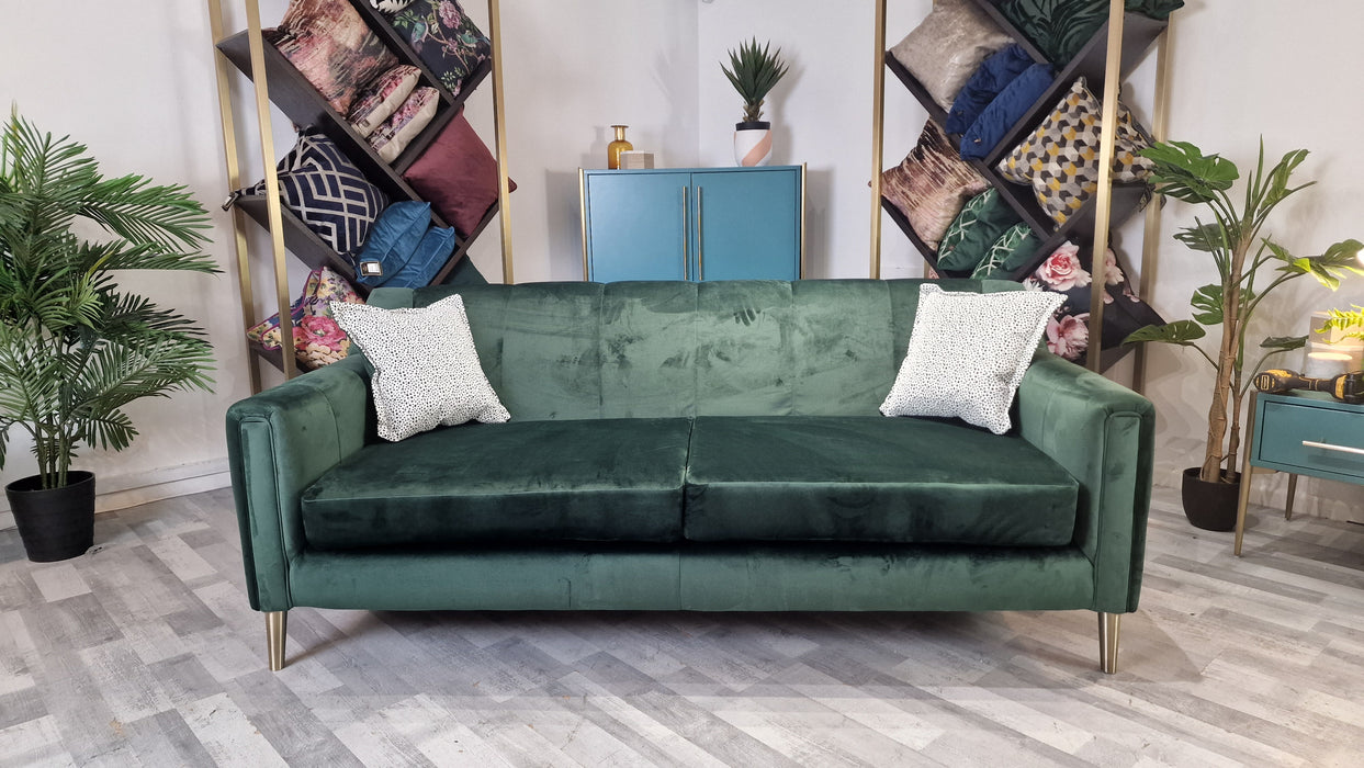 Ivanna 3 Seater - Fabric Sofa -  Festival Spotted Emerald Mix