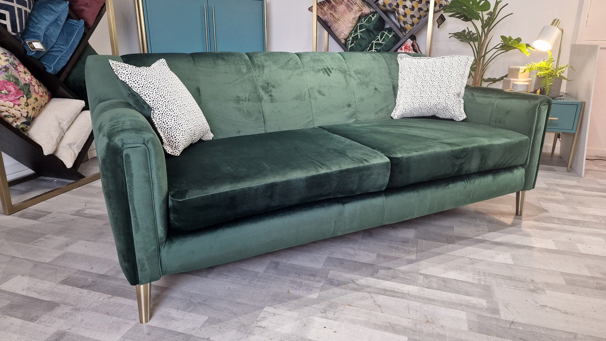 Ivanna 3 Seater - Fabric Sofa -  Festival Spotted Emerald Mix