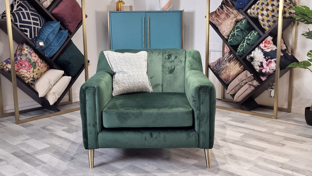 Ivanna 1 Seater - Fabric Chair - Festival Spotted Emerald Mix