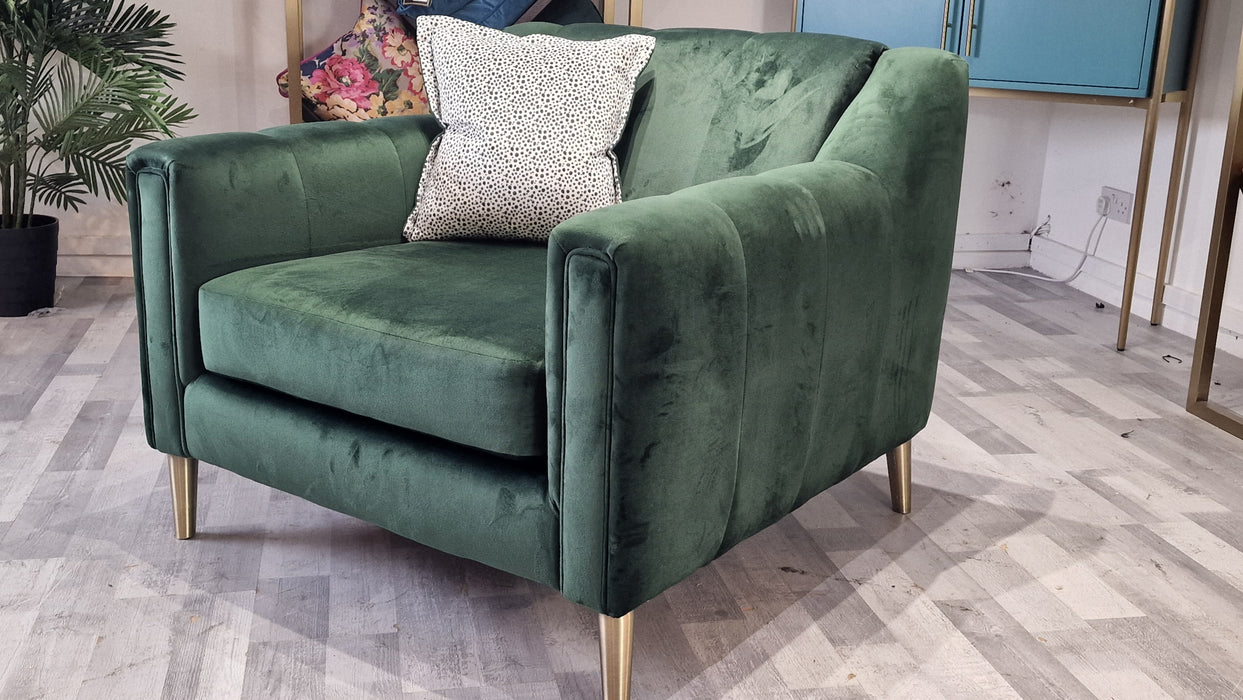 Ivanna 1 Seater - Fabric Chair - Festival Spotted Emerald Mix