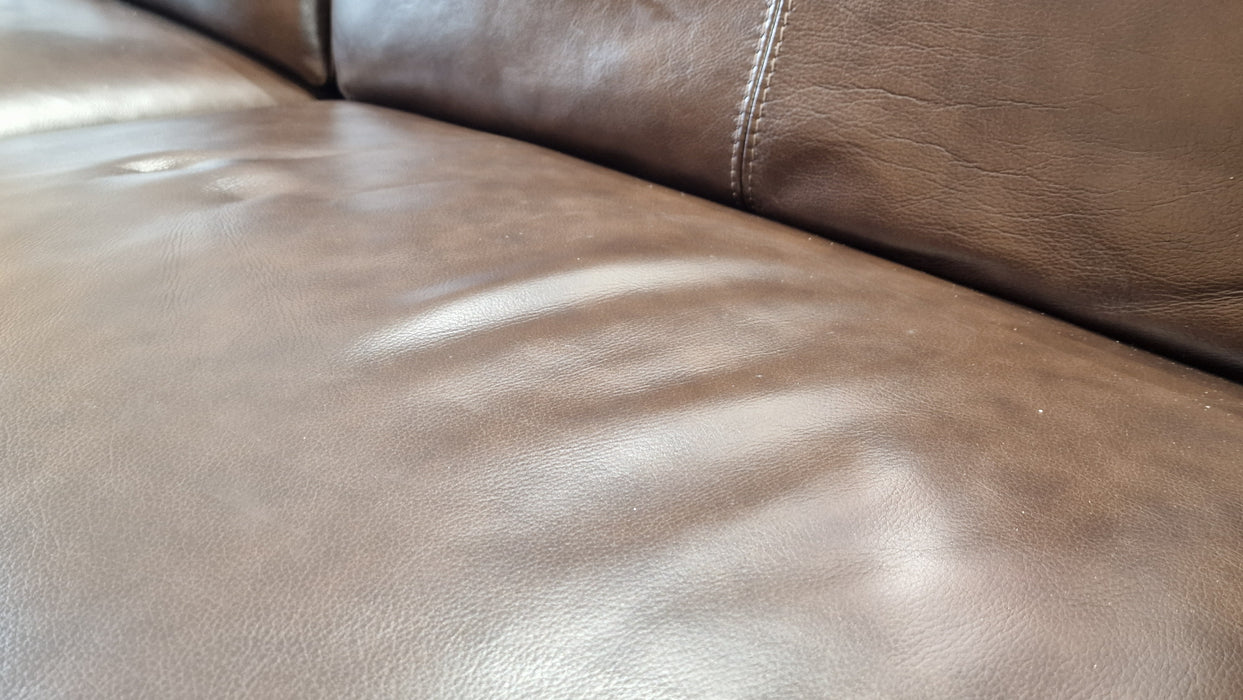 Laurence 3 Seater - Leather Power Reclining Sofa - Metz Dark Brown