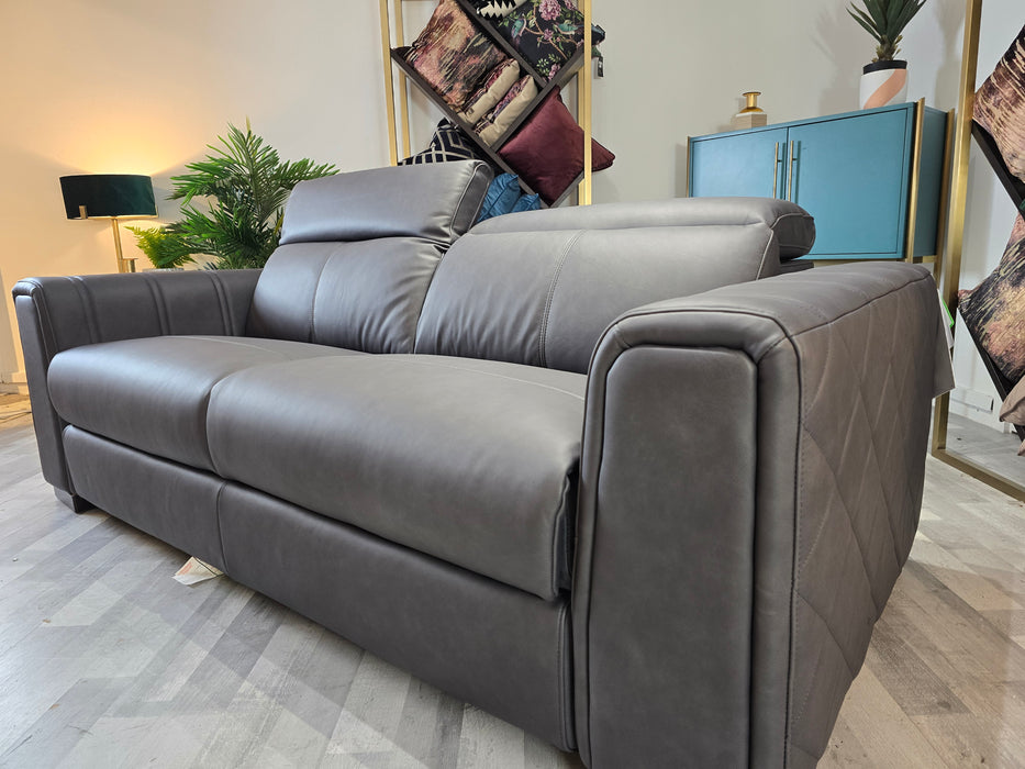 Mason 3 Seater - Leather Sofa - Charcoal