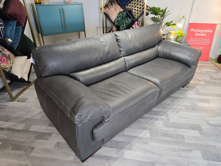 Santino 3 Seater - Leather Sofa - Apollo Grey