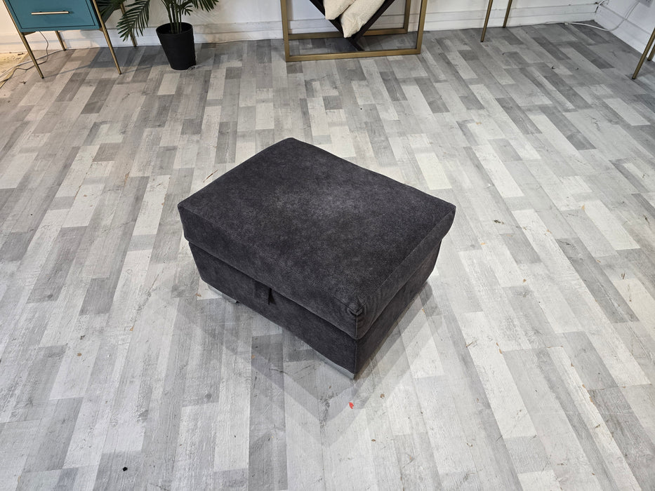 Majestica Storage Footstool - Lifestyle Marbled Fabric Anthracite All Over