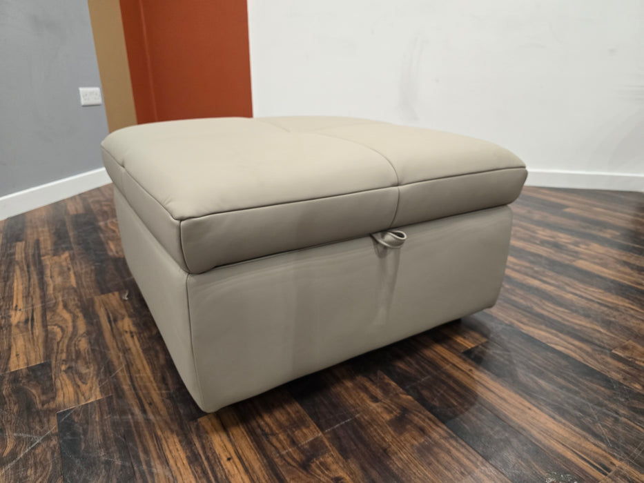 The Riviera Designer Storage Footstool - Putty (J27)