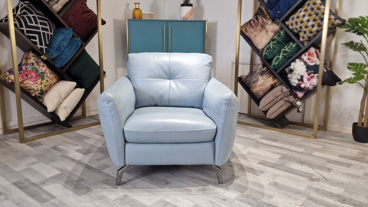 Mimi 1 Seater - Leather Chair - Le Mans Pearl Blue