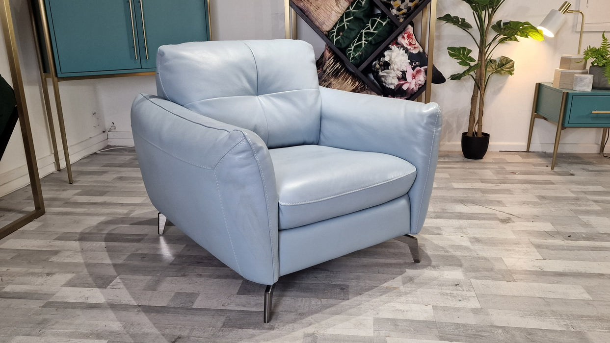 Mimi 1 Seater - Leather Chair - Le Mans Pearl Blue