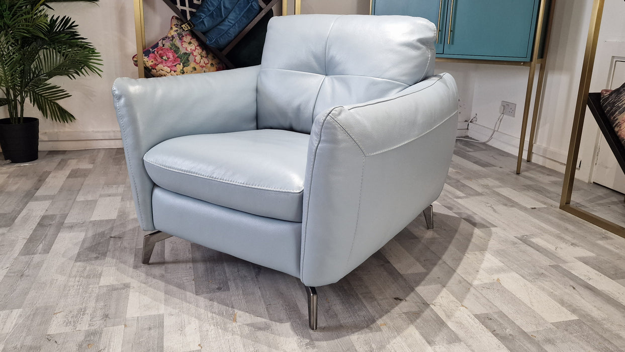 Mimi 1 Seater - Leather Chair - Le Mans Pearl Blue