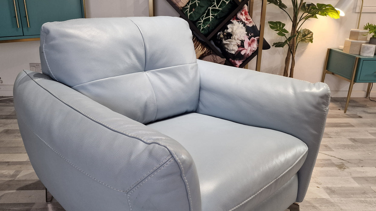 Mimi 1 Seater - Leather Chair - Le Mans Pearl Blue