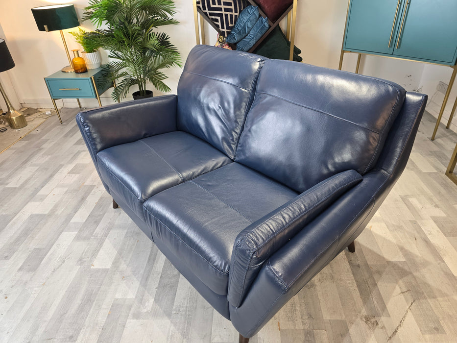 Fellini 2 Seater - Leather Sofa - Hampshire Blue