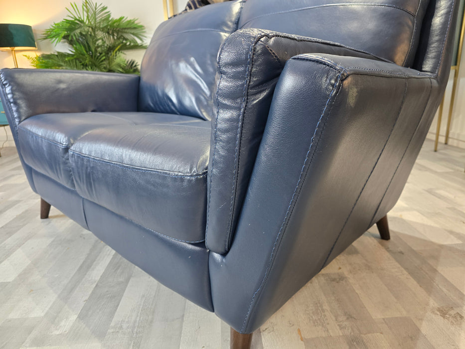 Fellini 2 Seater - Leather Sofa - Hampshire Blue