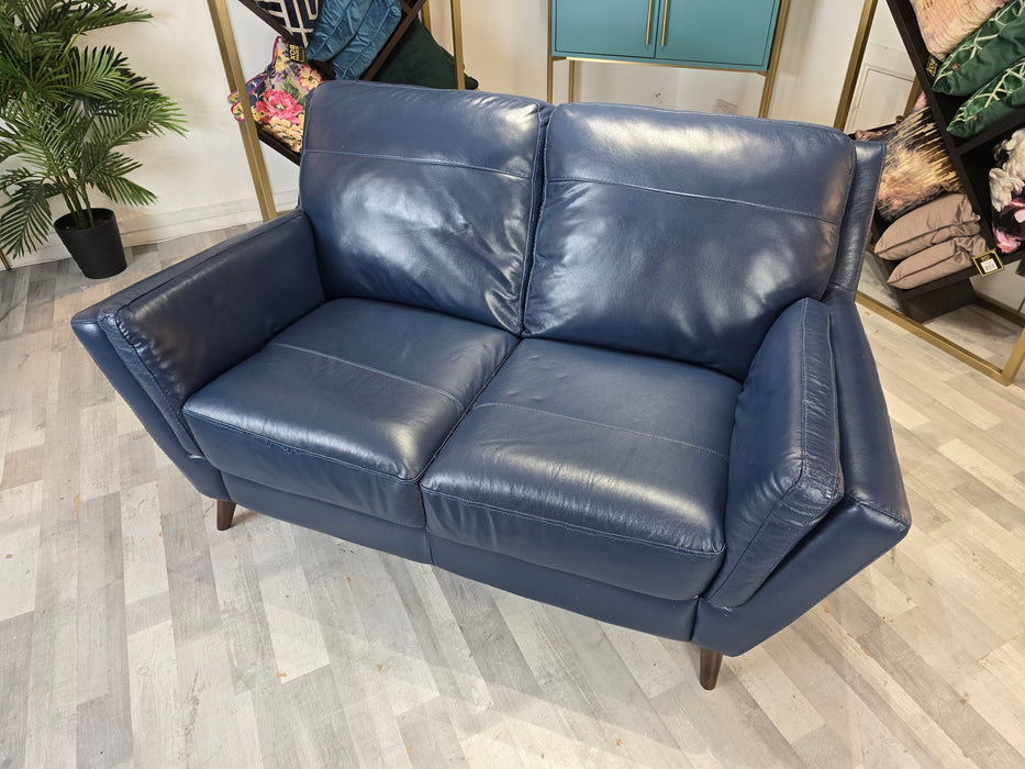 Fellini 2 Seater - Leather Sofa - Hampshire Blue