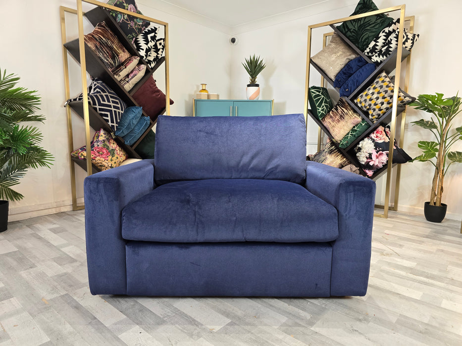 Cubos Chair - Velvet Navy All Over - Loveseat