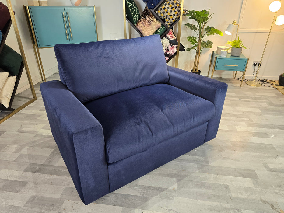 Cubos Chair - Velvet Navy All Over - Loveseat