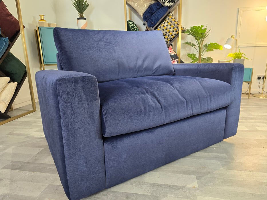 Cubos Chair - Velvet Navy All Over - Loveseat