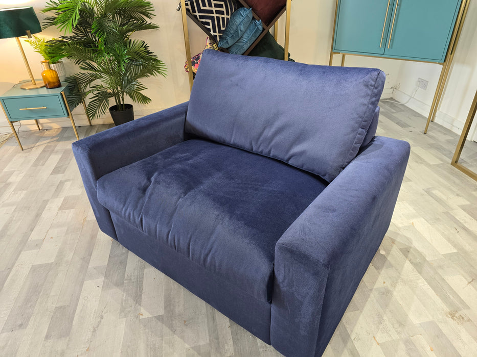 Cubos Chair - Velvet Navy All Over - Loveseat