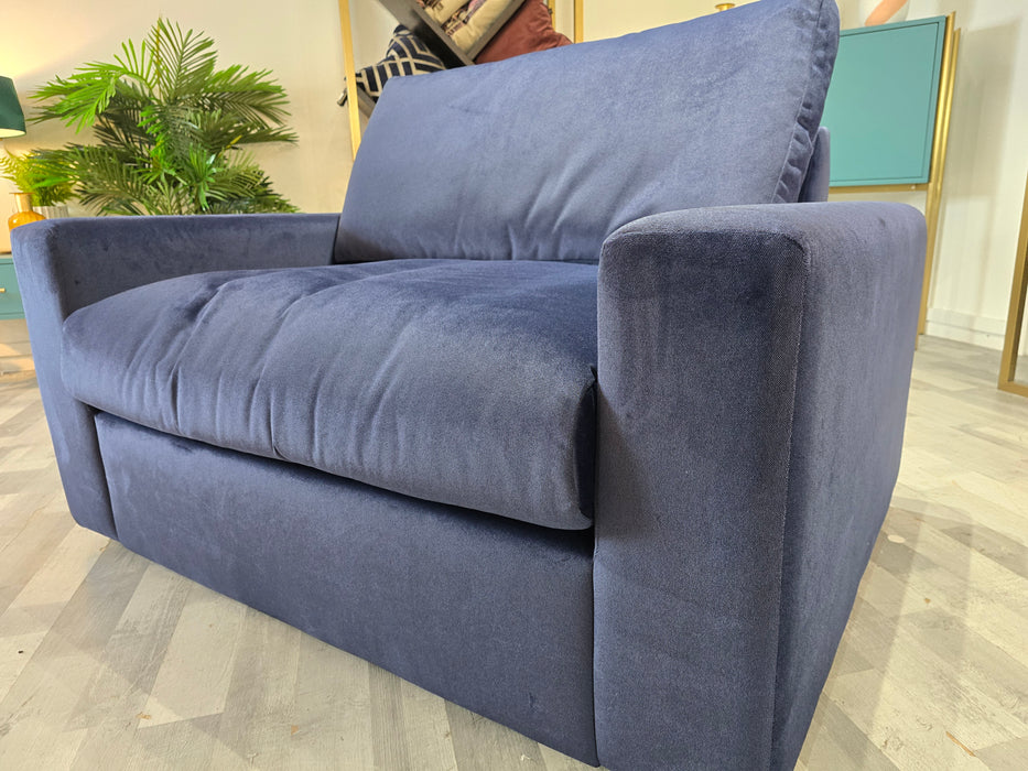 Cubos Chair - Velvet Navy All Over - Loveseat