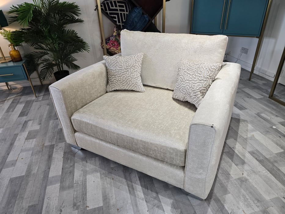 Majestica 1 Seater  - Fabric Chair - Plain Oyster Mix (J27)