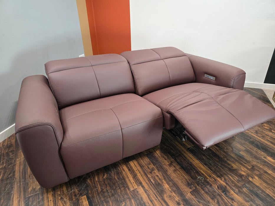 The Riviera 2.5 seater - Leather Power Recliner - Mulberry (J27)