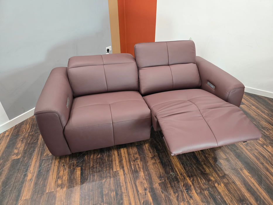 The Riviera 2.5 seater - Leather Power Recliner - Mulberry (J27)